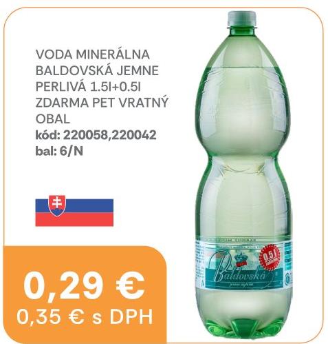 Voda minerálna Baldovská jemne perlivá