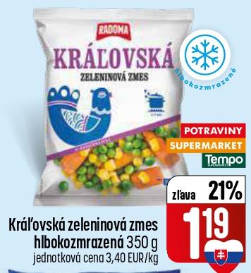 Kráľovská zeleninová zmes hlbokozmrazená