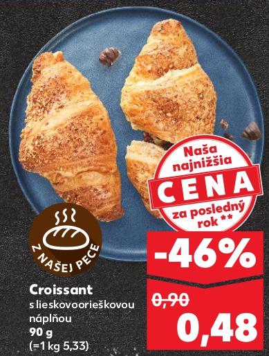 Croissant s lieskovoorieškovou náplňou