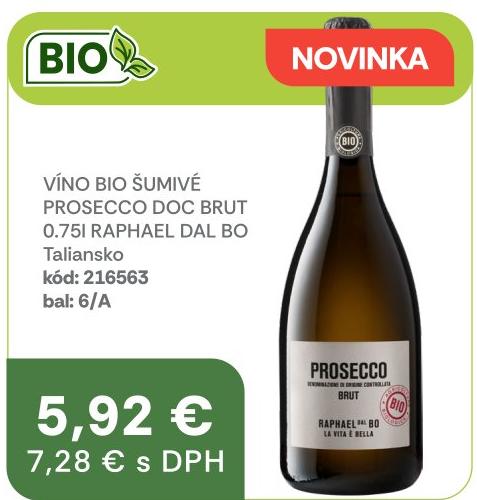 Víno bio šumivé Prosecco DOC Brut