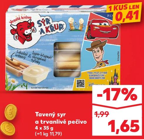 Tavený syr a trvanlivé pečivo