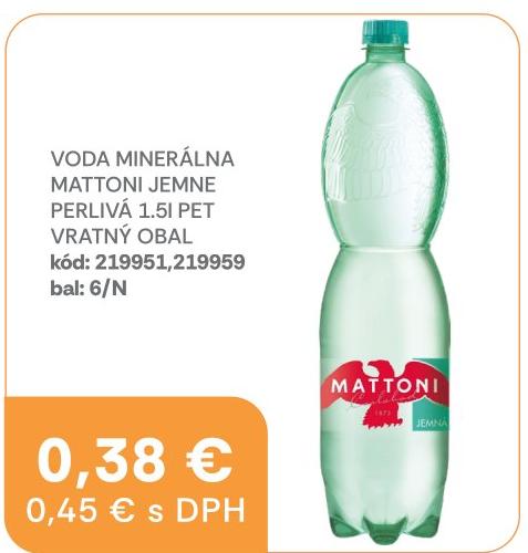 Voda minerálna Mattoni jemne perlivá