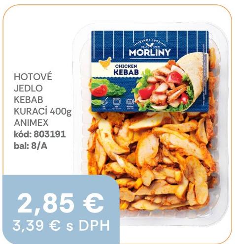 Hotové jedlo kebab kurací