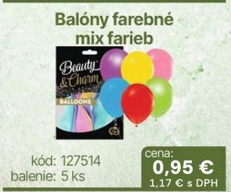 Balóny farebné mix farieb