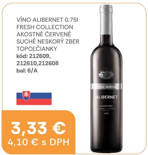 Víno Alibernet 0.75 l Fresh Collection