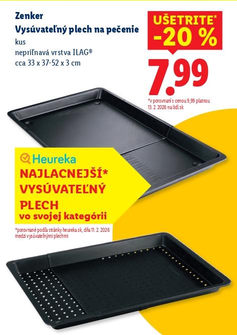 Vysúvateľný plech na pečenie