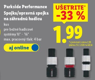 Spojka/opravná spojka na záhradnú hadicu