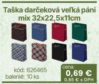 Taška darčeková veľká páni mix