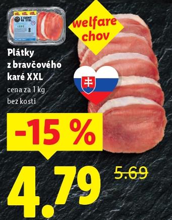 Plátky z bravčového karé XXL