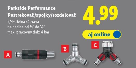 Postrekovač/spojky/rozdeľovač