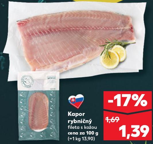 Kapor rybničný fileta s kožou