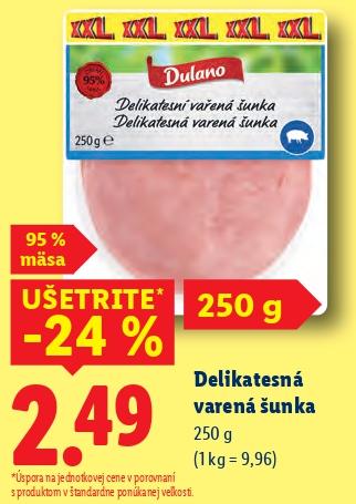 Delikatesná varená šunka
