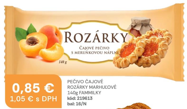 Pečivo čajové Rozárky marhuľové