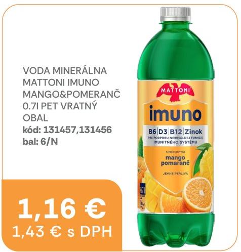 Voda minerálna Mattoni Imuno mango&pomaranč