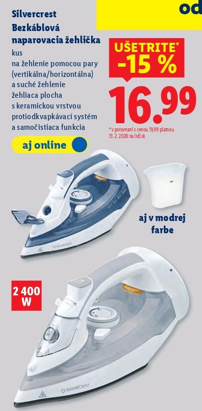 Bezdrôtová naparovacia žehlička