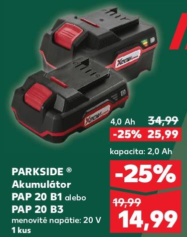Akumulátor PAP 20 B1 alebo PAP 20 B3