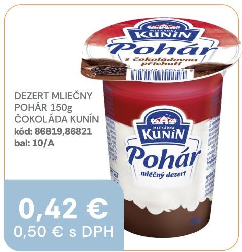 Dezert mliečny pohár čokoláda