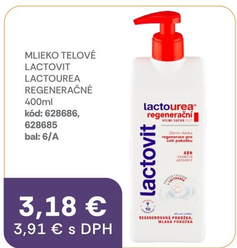 Mlieko telové Lactovit Lactourea regeneračné