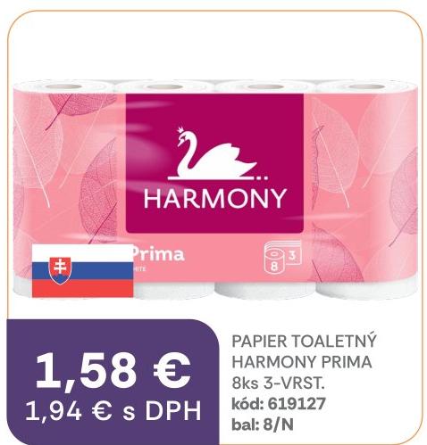 Papier toaletný Harmony Prima