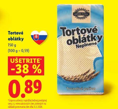 Tortové oblátky neplnené