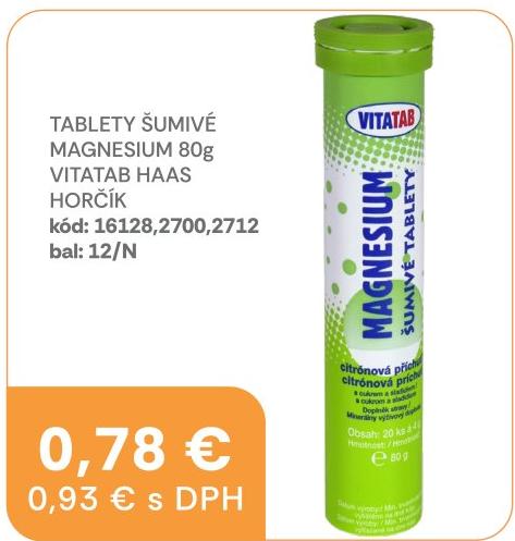 Tablety šumivé Magnesium Horčík