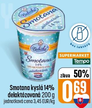 Smotana kyslá 14% delaktózovaná