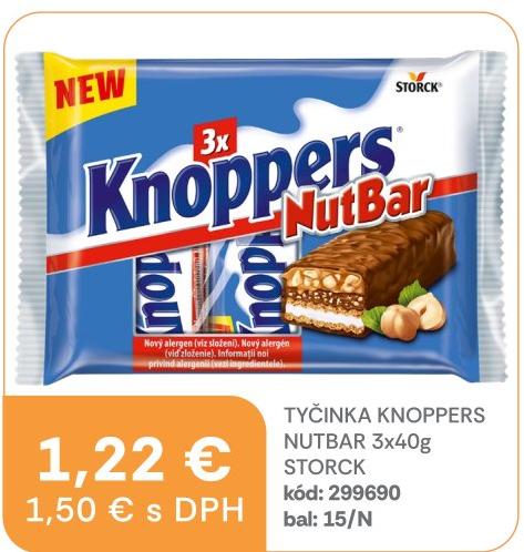 Tyčinka Knoppers Nutbar 3x40g